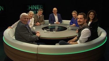 Moderator Christian Nitsche und seine Gäste bei der Münchner Runde | Bild: BR