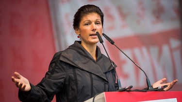 Sahra Wagenknecht, Spitzenkandidatin der Partei Die Linke | Bild: picture-alliance/dpa/Christoph Schmidt