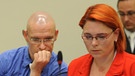 NSU-Prozess: Olaf Klemke und Nicole Schneiders, Verteidiger von Ralf Wohlleben | Bild: picture-alliance/dpa
