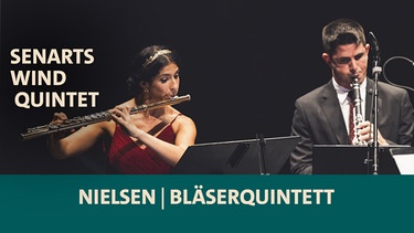 Nieves Aliaño Ramos (Flöte) und Lluís Casanova Martínez (Klarinette) vom SenArts Wind Quintet im Finale vom ARD-Musikwettbewerb am 11.09.2024 im Prinzregententheater in München  | Bild: Daniel Delang