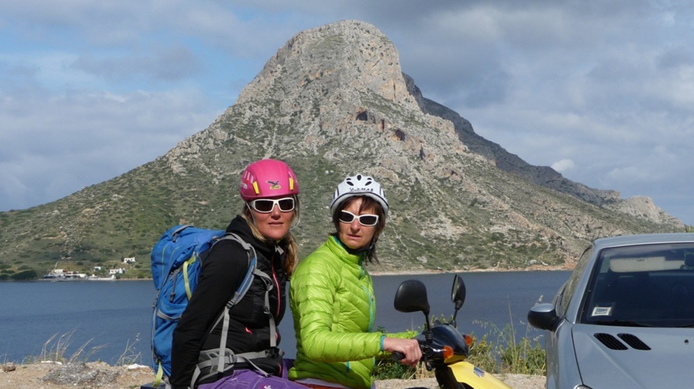 Kalymnos: Ein Teil der Klettergruppe vor dem Aufbruch | Bild: BR/Georg Bayerle