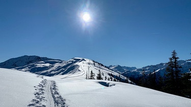 Skitour Lodron: Die breite Gipfelflanke des Lodron lässt einige schöne Varianten zuv | Bild: BR/Iris Härdle