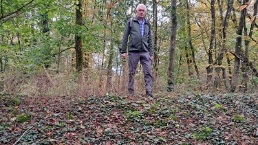 Friesener Warte: Der 2100 Jahre alte und 2m hohe Wall der ehemaligen Kelten-Burg ist noch sichtbar | Bild: Stefan Evertz