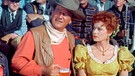 Der Rancher McLintock (John Wayne) versteht es immer wieder, seine von ihm getrennt lebende Frau Katherine (Maureen O'Hara) mit deftigen Sprüchen zu provozieren. | Bild: ARD Degeto/BR