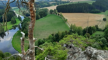 Blick auf die Saaleschleife vom Petersgrad. | Bild: BR/Michael Appel