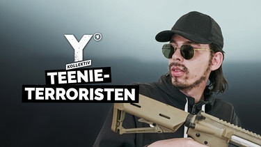 Cover mit Typo zu "Teenie-Terroristen". Y-Kollektiv-Reporter Tobias Dammers geht der Frage nach, wieso sich Kinder und Jugendliche radikalisieren – und wie manche von ihnen den Weg zurück schaffen. | Bild: BR/WDR/Gregor Simbruner