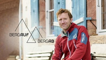 Key Visual/Cover Sendereihenbild mit Typo zu "Bergauf-Bergab" mit Moderator Michael Düchs. Eine Bergsendung, die mit dem "Erlebnis Berg" nicht nur den Spezialisten, sondern ein breites Publikum erreicht. | Bild: BR/Düchs/Montage: BR