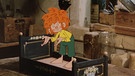 Meister Eder hat für den Pumuckl ein Bett gebaut. | Bild: BR/Infafilm GmbH/Original-Entwurf "Pumuckl"-Figur: Barbara von Johnson