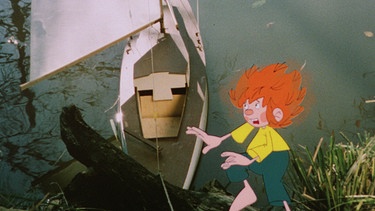 Meister Eder kauft für seinen Pumuckl ein kleines Segelboot. | Bild: BR/Infafilm GmbH/Original-Entwurf "Pumuckl"-Figur: Barbara von Johnson