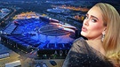 Adele Stadion-Aufbau | Bild: picture alliance/Photoshot/SVEN SIMON|Frank Hoermann; Montage: BR