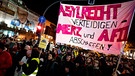 dpatopbilder - 29.01.2025, Berlin: Menschen nehmen an der Kundgebung «Brandmauer statt Brandstiftung» von Amnesty International, Seebrücke und anderen Organisationen mit einem Banner mit der Aufschrift «Asylrecht verteidigen Merz und AfD abschaffen» vor der CDU Zentrale teil. Foto: Fabian Sommer/dpa +++ dpa-Bildfunk +++ | Bild: dpa-Bildfunk/Fabian Sommer