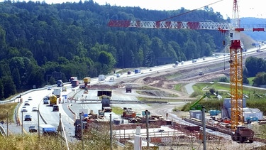 Die Baustelle auf der A6. | Bild: BR