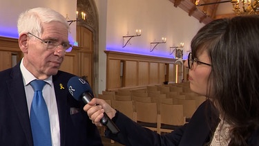 Präsident des Zentralrats der Juden in Deutschland Josef Schuster im interview mit Tina Wenzel. | Bild: BR