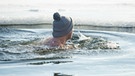 Mann badet im Winter im See.  | Bild: stock.adobe.com/Suzi Media