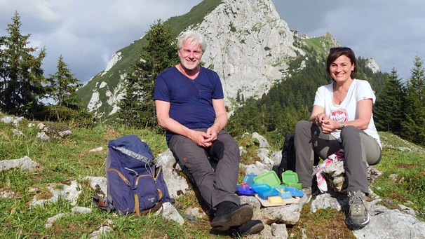 Werner Schmidbauer mit Sandra Maischberger. | Bild: BR/Werner Schmidbauer