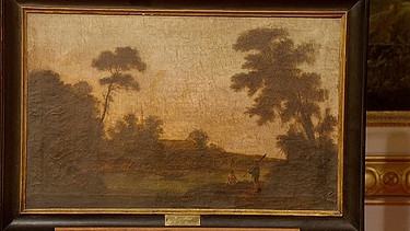 Entwickelt sich dieser Dachbodenfund zu einer Sensation? Auf dem Messingschild des Rahmens steht der Name "C. Gelée". Handelt es sich um ein Original des großen Landschaftsmalers Claude Lorrain? Geschätzter Wert: 3.000 Euro  | Bild: BR