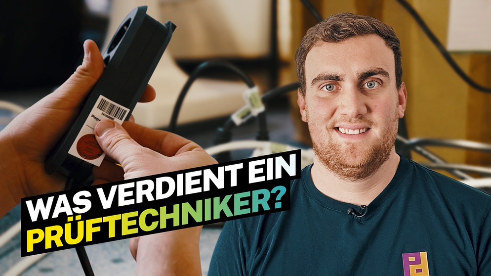 Christopher (27) prüft z.B. in Büros, ob elektrische Geräte noch funktionieren. | Bild: BR