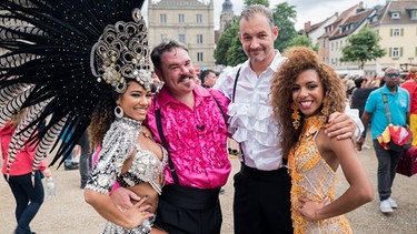 Daniel Neuner und Florian Wagner mit ihren Tanzpartnerinnen | Bild: Daniel van Moll