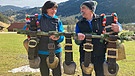 Andrea und Gerhard Müller - Teilnehmer am Weltrekordversuch im Kuhschellenläuten in Bad Hindelang. | Bild: BR / Traudi Siferlinger