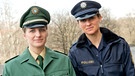 Bayerische Polizeiuniform in blau und grün | Bild: picture-alliance/dpa