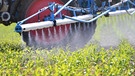 Ein Landwirt bringt ein Pflanzenschutzmittel auf einem Feld aus | Bild: picture alliance / SvenSimon | FrankHoermann