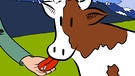 Eine Kuh schluckt Globuli (Grafik) | Bild: BR