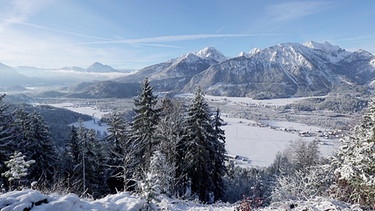 Winterlandschaft bei Musau in Tirol nahe der bayerischen Grenze. | Bild: BR