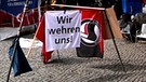 Aussenansicht des Hungerstreikcamps am Rindermarkt in München | Bild: BR
