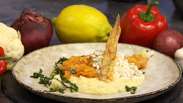 Knusper-Karpfen mit Blumenkohl und Paprika-Remoulade | Bild: BR