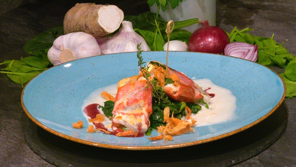 Zander-Saltimbocca mit Spinat und Meerrettichschaum | Bild: BR