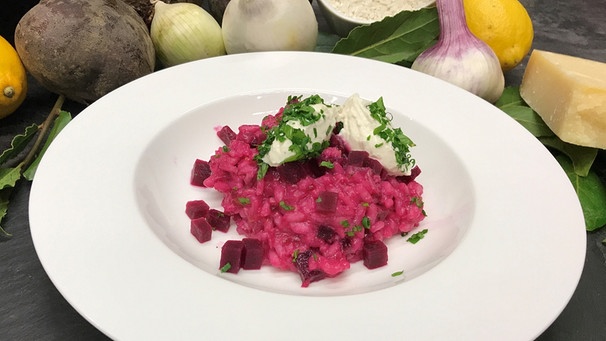 Download: Rote-Bete-Risotto Mit Ziegenkäsenocken | Rezepte | Wir In ...