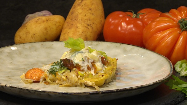 Gemüsetortilla mit Tomatenrelish und Oregano-Creme | Bild: Wir in Bayern