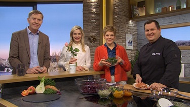 Prof. Dr. Jens Soentgen, Dr. Monique Stengel, Sandra Bouscarrut und Wolfgang Link | Bild: BR