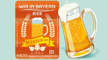 Flaschenedikett von WIB-Bier | Bild: BR, colourbox.com, Montage: BR