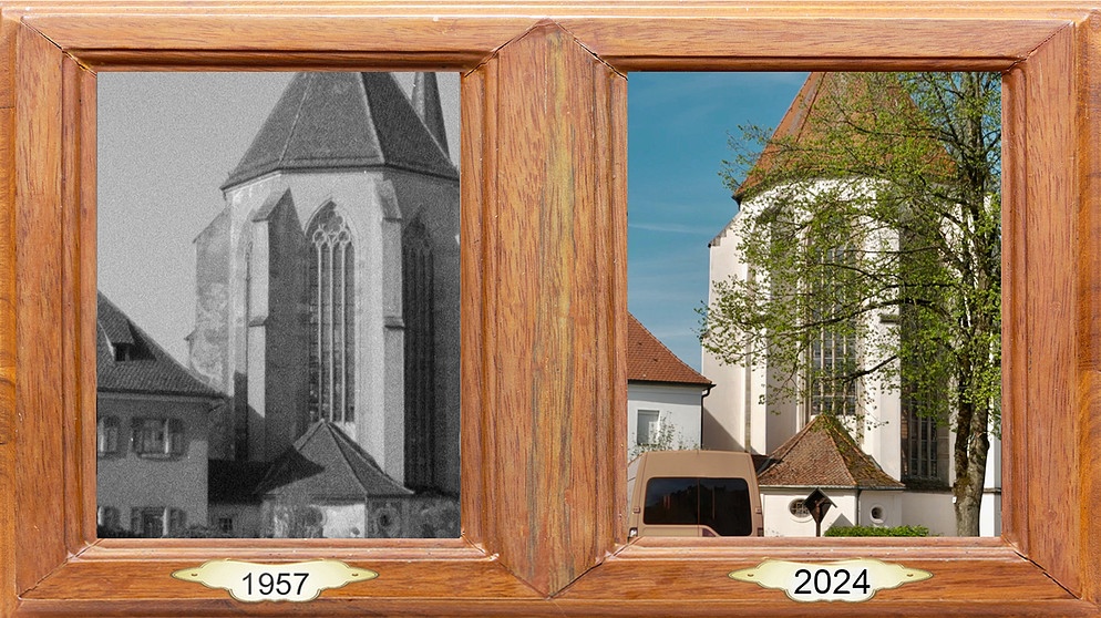 Die Kirche von Seligenporten 1957 und 2024 | Bild: BR / Max Papp