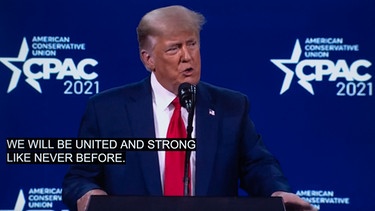 alpha-demokratie - USA – Die Republikaner nach Trump / February 28, 2021, Orlando, Florida, USA - Former President DONALD TRUMP speaks at CPAC 2021 | Bild: picture-alliance/dpa