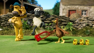 Shaun erfährt: Mit der Entenmama ist nicht gut Kirschen essen. | Bild: Aardman Animations Ltd./BR/WDR