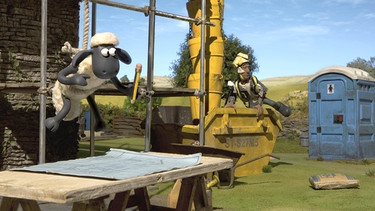 Shaun ist mit den Bauplänen nicht einverstanden. Er muss schnell handeln. | Bild: Aardman Animations Ltd./BR/WDR