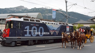 100 Jahre Chur - Arosa: Countdownstart in Chur. | Bild: BR/Rhätische Bahn/SWR