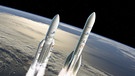 New Space – Goldgräberstimmung im Weltall / Illustration: Die europäischen Trägerraketen Ariane 5 und Ariane 6. | Bild: ESA - D. Ducros