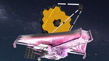 Illustration: Das James-Webb-Weltraumteleskop. | Bild: NASA/GSFC/CIL/Adriana Manrique Gutierrez/Adriana Manrique Gutierrez