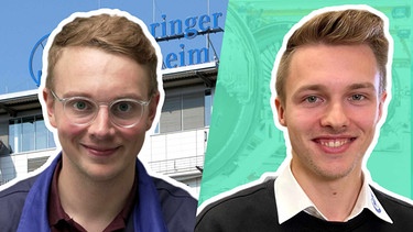 v. li. n. re.: Tobias, Betriebsingenieur bei Boehringer Ingelheim und Benjamin, Projektmanager bei MTU Aero Engines   | Bild: Bayerischer Rundfunk/BR/Wolfgang Seibert/Robert Matzeck