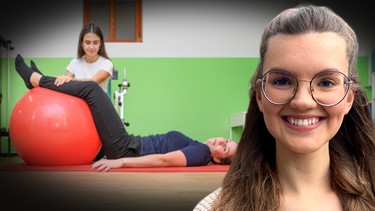 Magdalena, Bachelor-Studentin für Physiotherapie an der TH Rosenheim im 5. Semester | Bild: BR/picture alliance / CHROMORANGE (Hintergrund)/Christoph Hölzl/Jasper Brüggemann/Michelangelo Oprandi (Hintergrund)