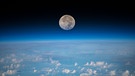 Vollmond über dem Pazifischen Ozean nordöstlich von Guam - aufgenommen auf der ISS.
| Bild: NASA