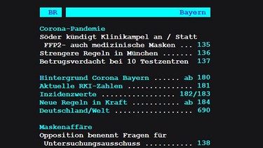 Alle Nachrichten des BR als Online-Version des BR Video-Textes. | Bild: BR