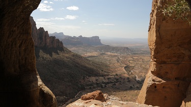 Felslandschaft in der äthiopischen Tigray-Region im Osten Afrikas. | Bild: BBC/Alistair McCormick