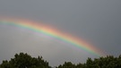 Wenn uns das Gewitter schon vergisst!! Kleine Entschädigung dieser wunderschöne Regenbogen. | Bild: Monique Potzler, Pottenstein, 24.07.2023