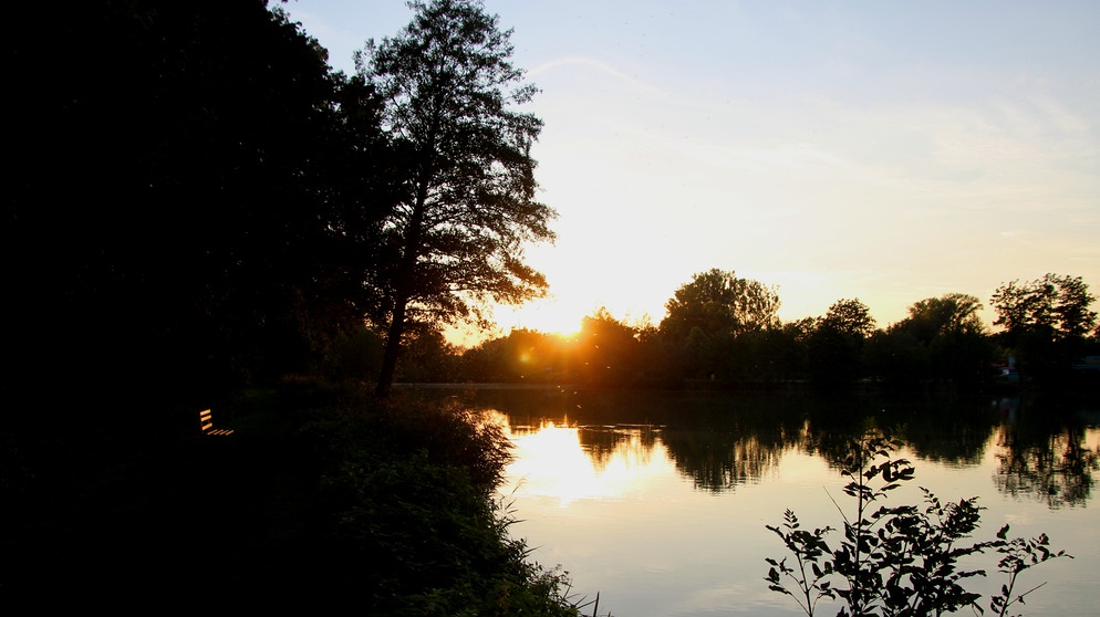 Sonnenuntergang gestern am Bad Windsheimer Kochweiher. | Bild: Frank Wiemer, Bad Windsheim, 28.09.2023