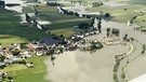 Eine überschwemmte Ortschaft | Bild: Bayerischer Rundfunk 2024