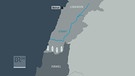 Karte mit der Region, in welcher israelische Soldaten im Libanon einmarschiert sind | Bild: Bayerischer Rundfunk 2024